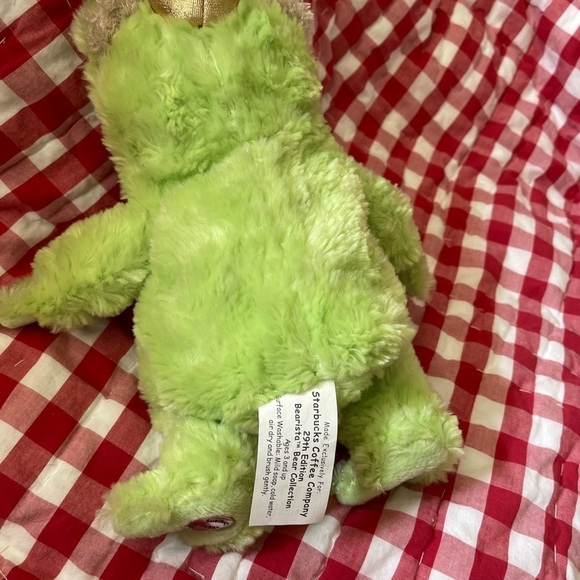 2004 Starbucks “Kiss Me” Plush Bright Green Bearista Teddy Bear - Picture 6 of 8
